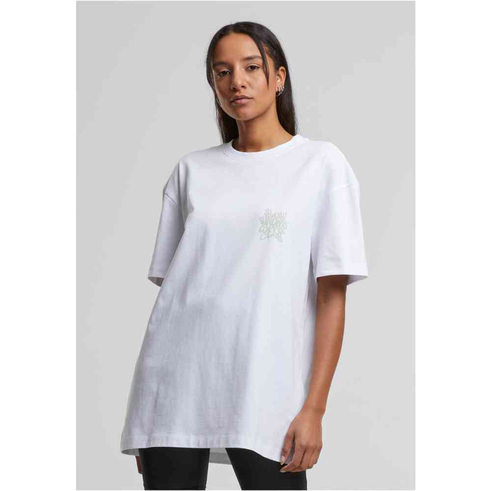 Urban Classics - Cotton Logo Dames Tshirt - Wit